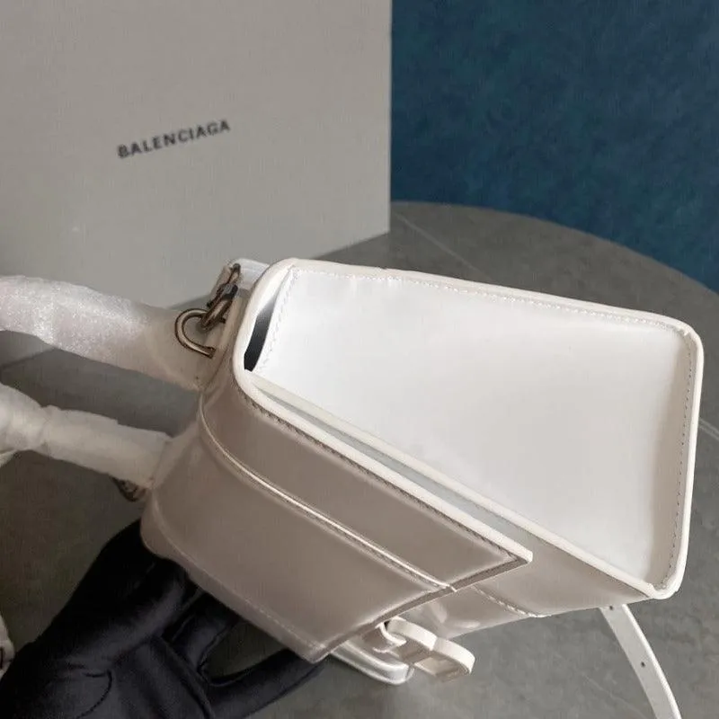 1984 - Hourglass Small Mock-croc Top-handle Bag White