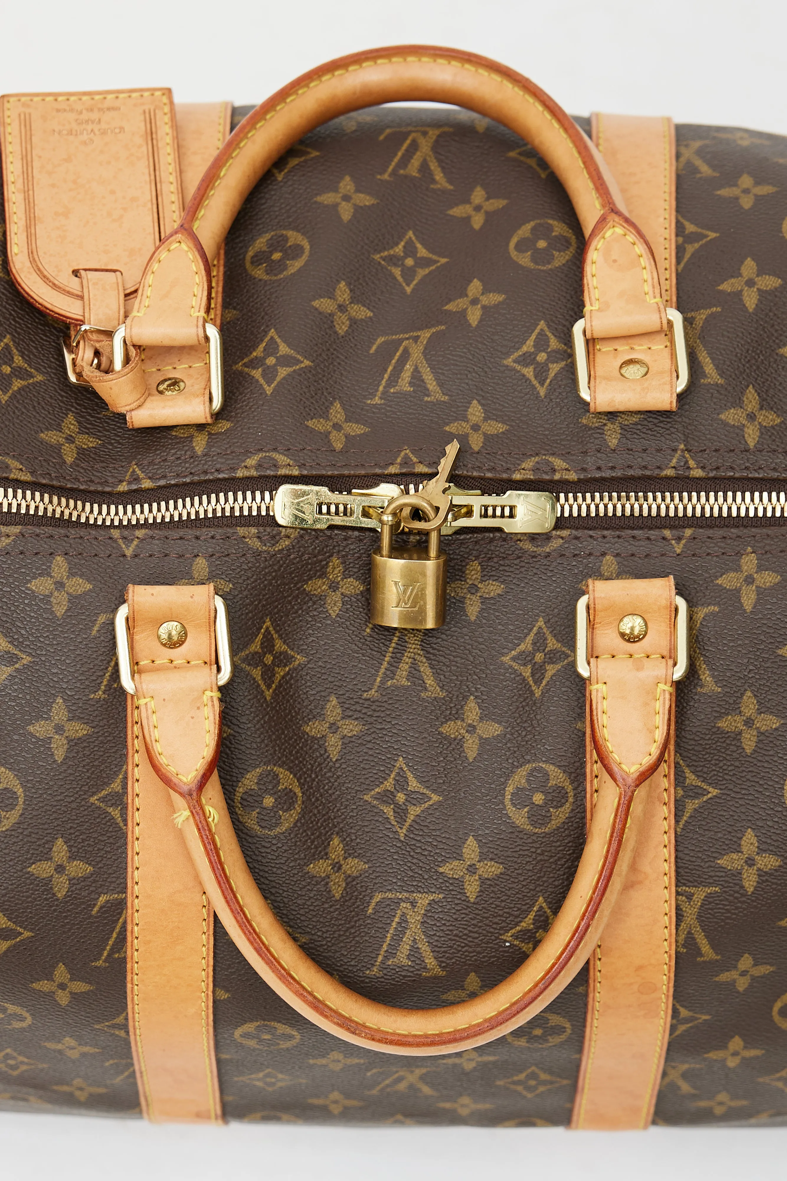 2001 Brown Monogram Keepall Bandoulière 55 Duffle Bag
