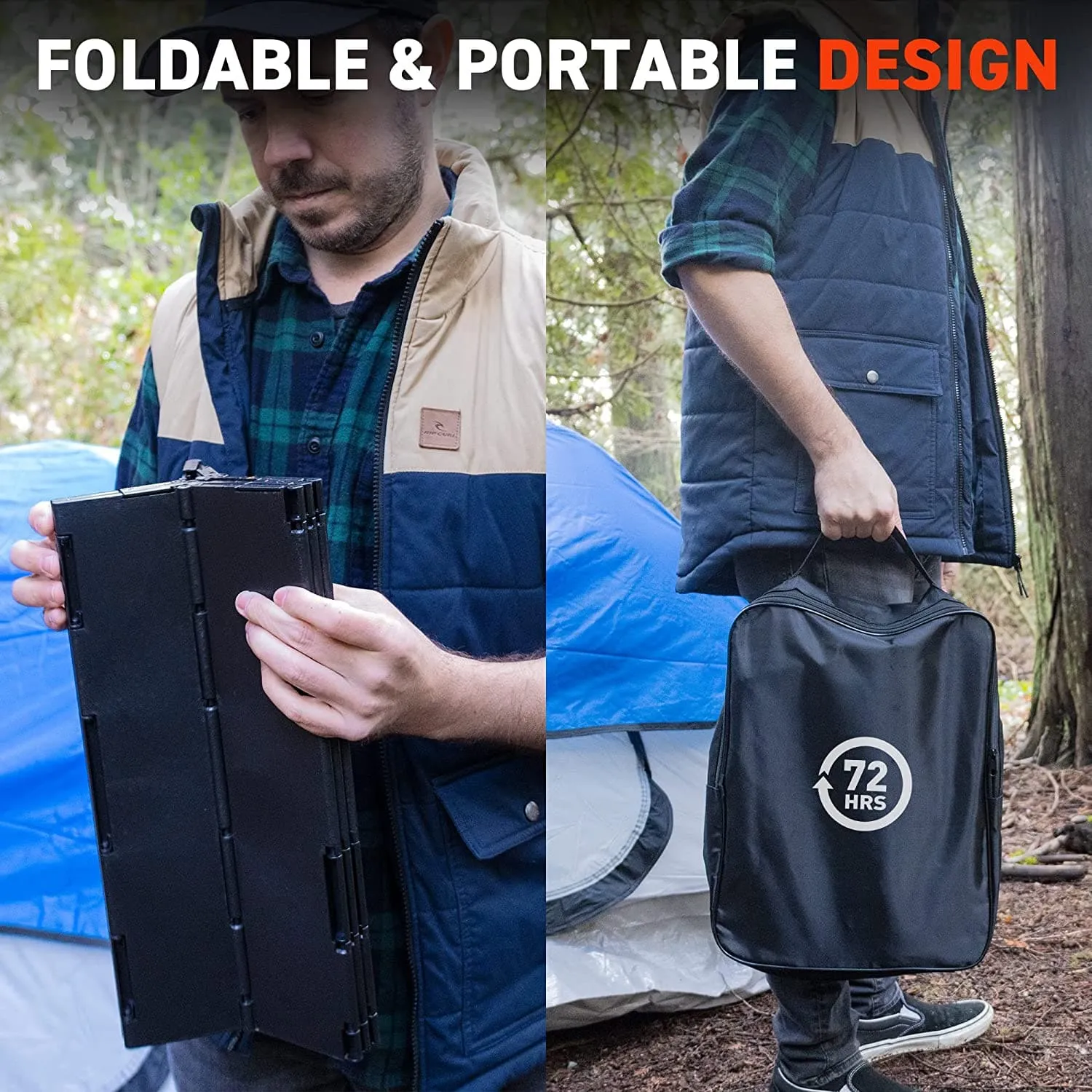72HRS Collapsible Portable Toilet With Bucket (Including 30 Toilet Bags and 30 Toilet Powder)