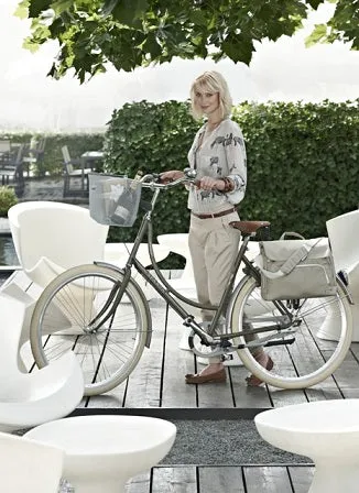 BASIL BUSINESS COLLECTION: UNISEX SELECT SINGLE PANNIER MESSENGER- LAPTOP BIKE BAG PALE KHAKI GREEN