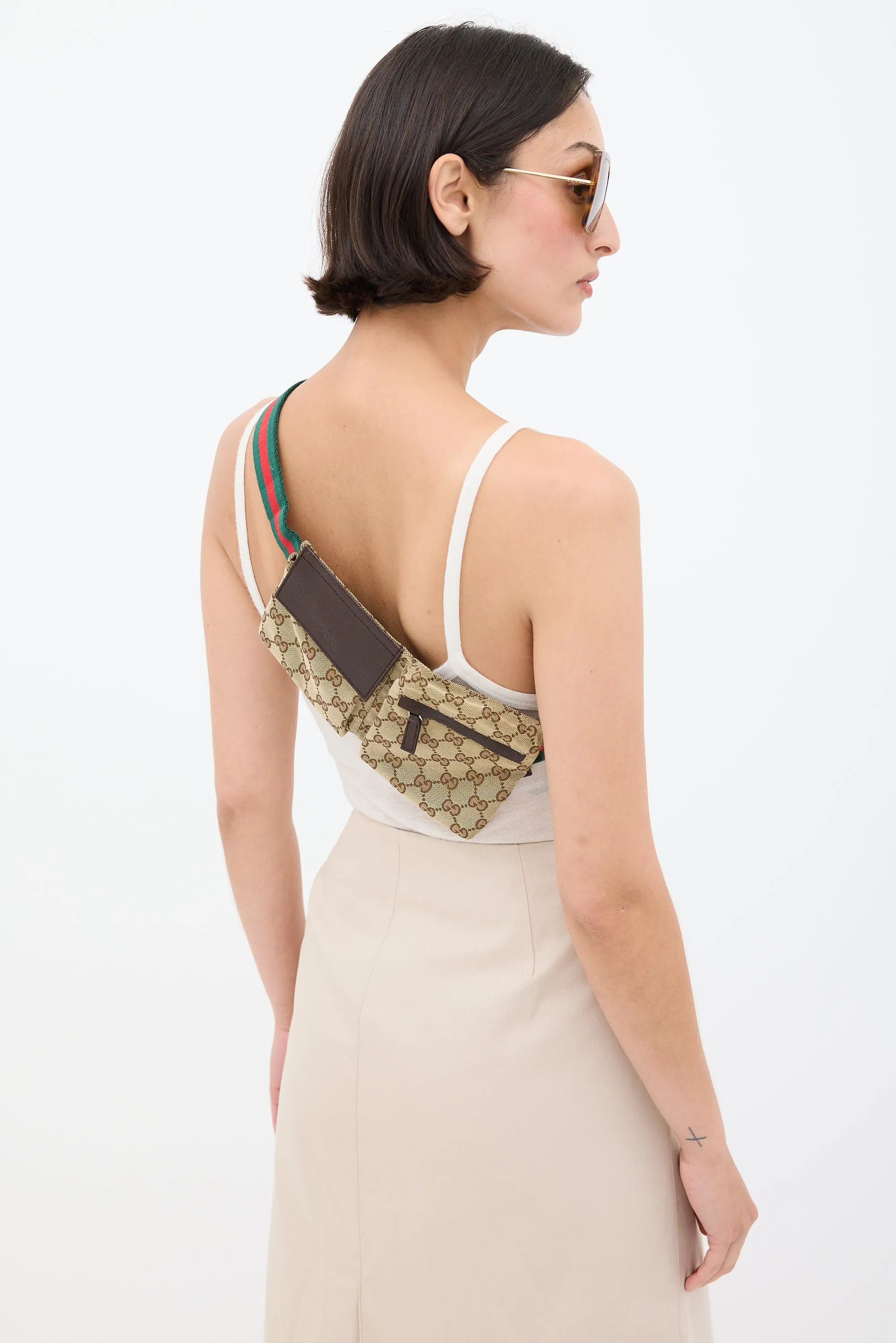 Beige & Multicolour GG Supreme Monogram Waist Bag