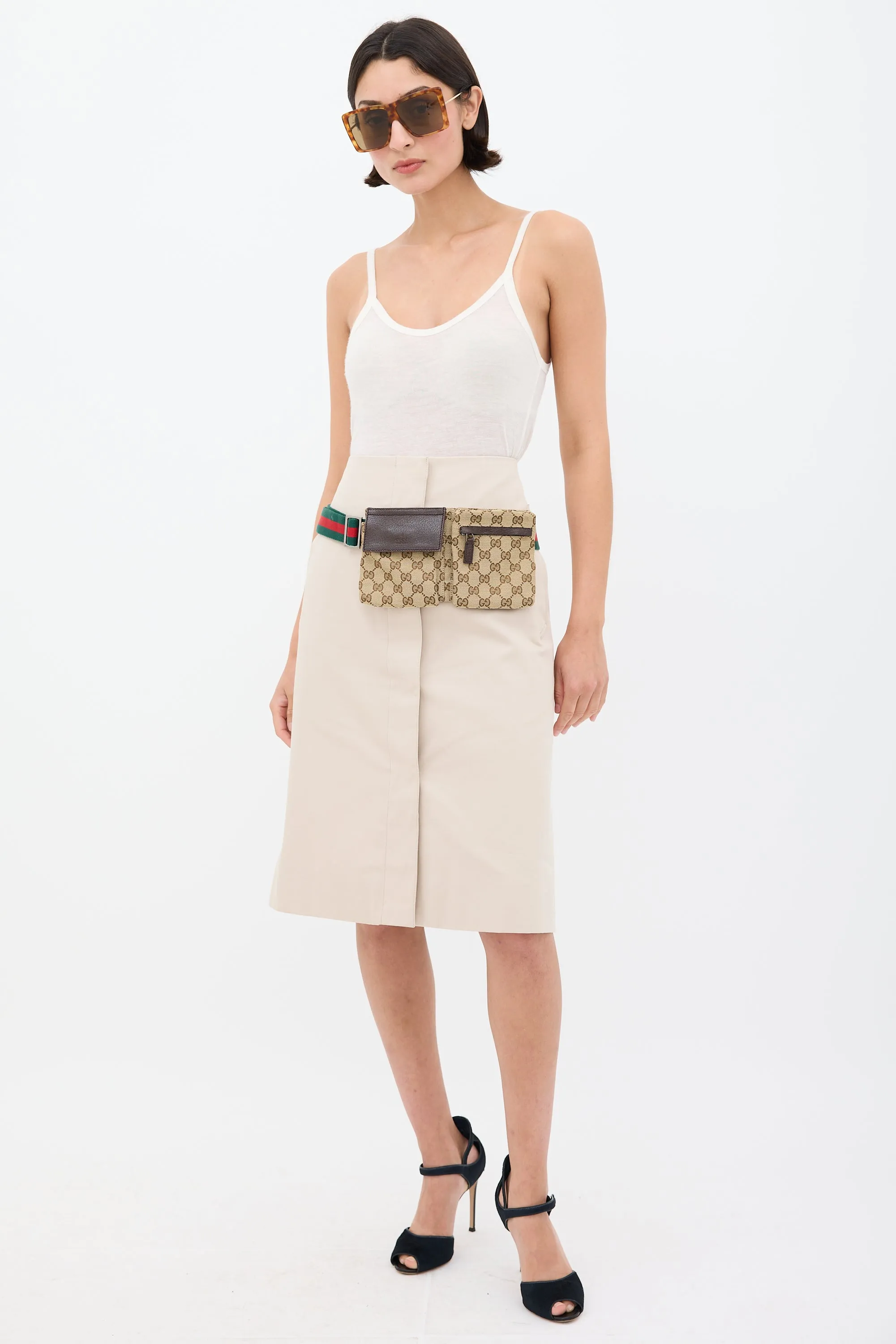 Beige & Multicolour GG Supreme Monogram Waist Bag
