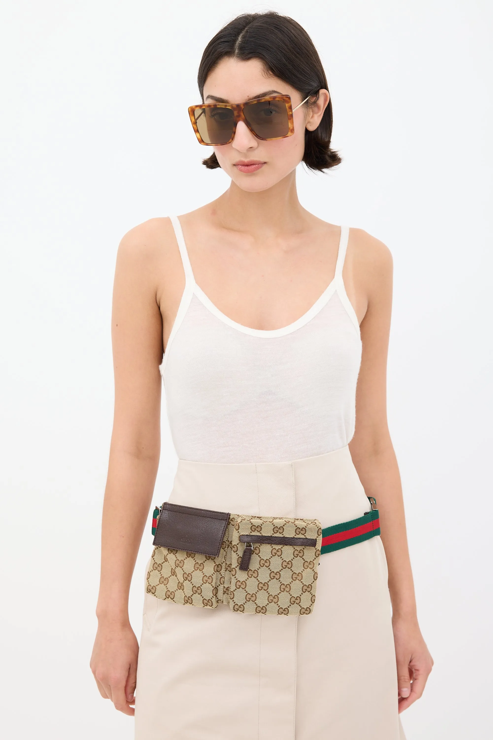Beige & Multicolour GG Supreme Monogram Waist Bag