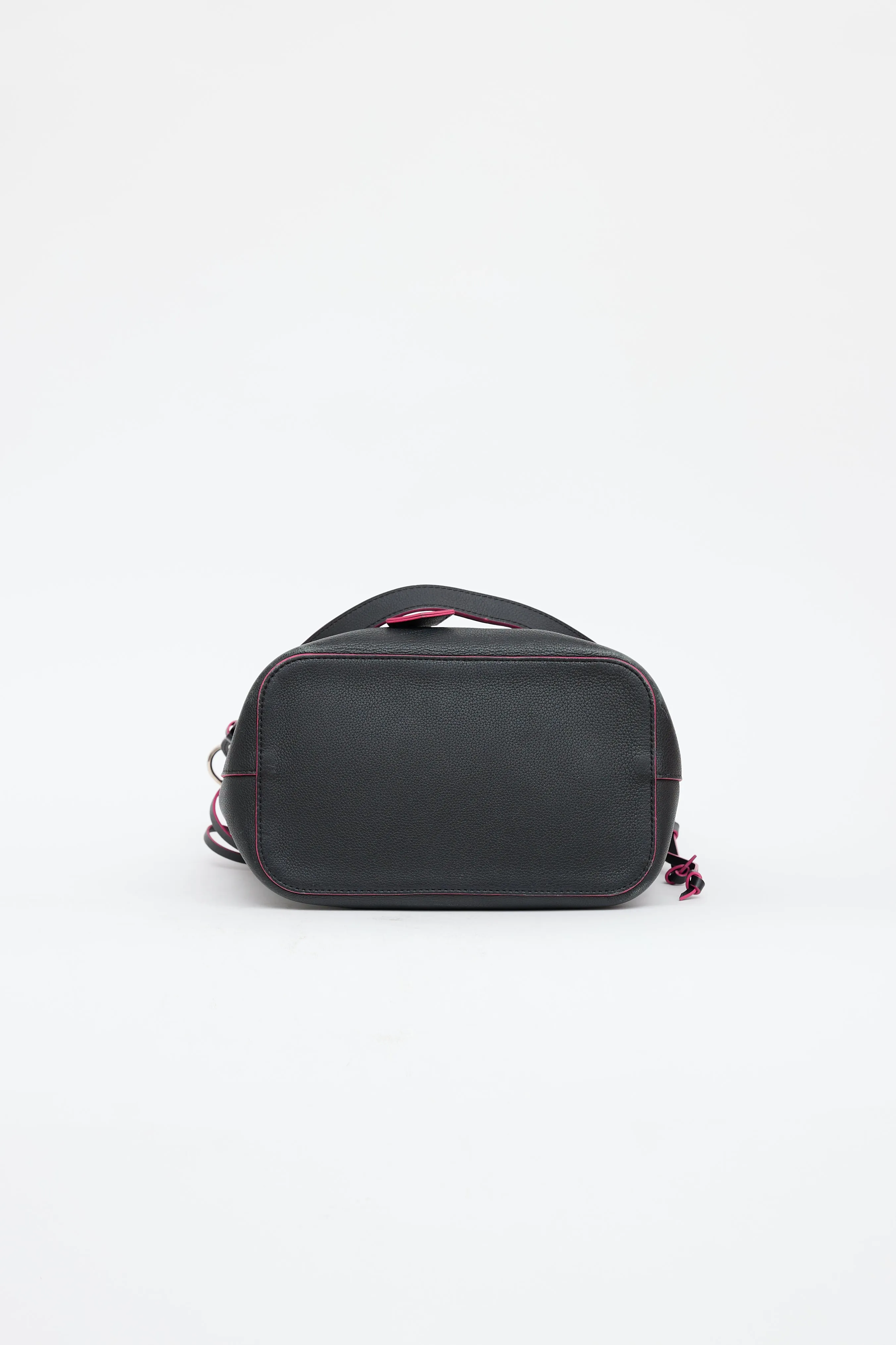 Black & Pink Leather Lockme Bucket Bag