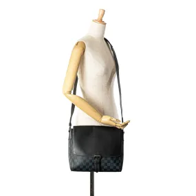 Black Louis Vuitton Damier Cobalt Newport Messenger PM Crossbody Bag