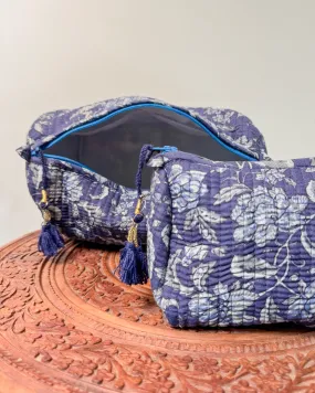 Blue flowers l Handmade Quilted Cotton Bag