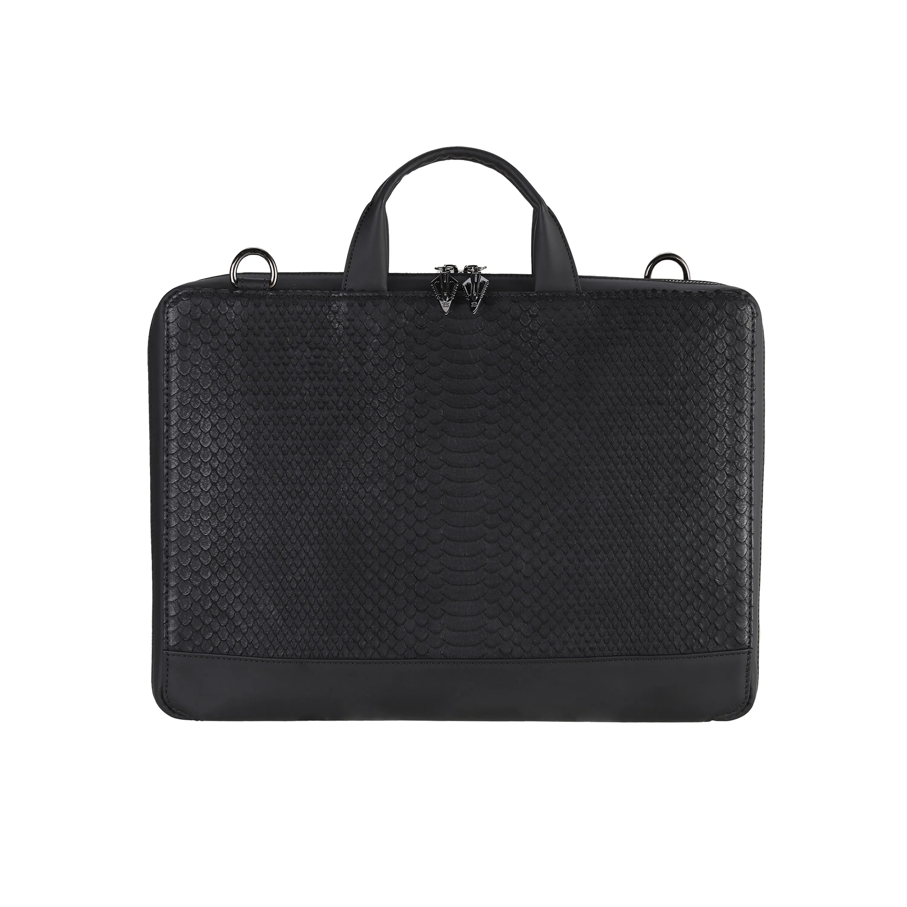 BNJ BRIEFCASE BLACK PYTHON CUT MATT NAPPA