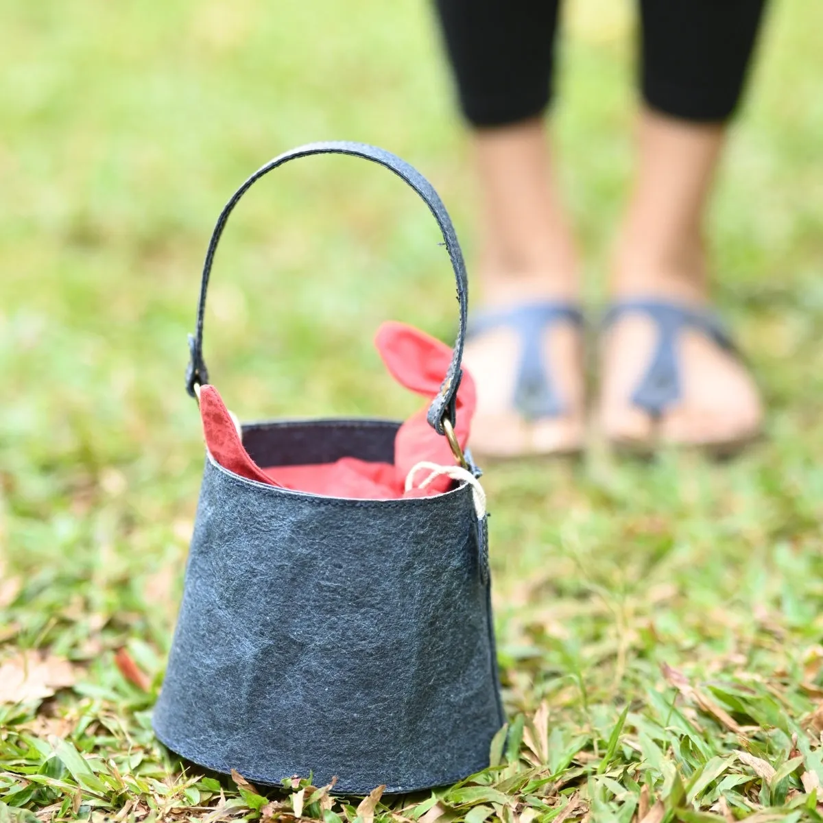 Bucket Bag For Women | Indigo Coconut Leather | Easy Maintenance | Sturdy