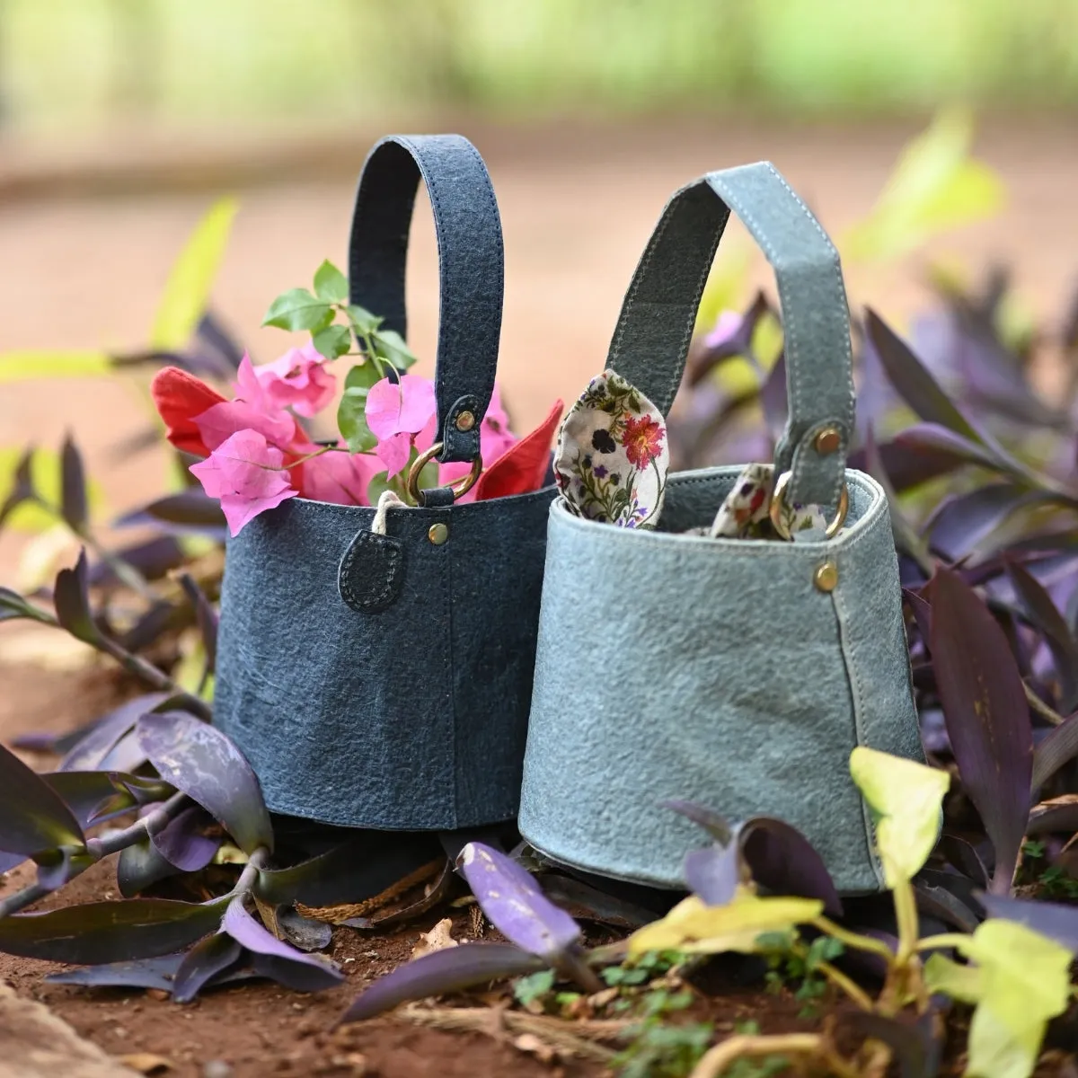 Bucket Bag For Women | Indigo Coconut Leather | Easy Maintenance | Sturdy