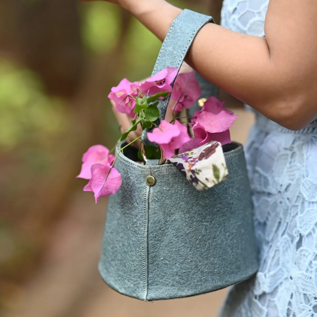 Bucket Bag For Women | Indigo Coconut Leather | Easy Maintenance | Sturdy
