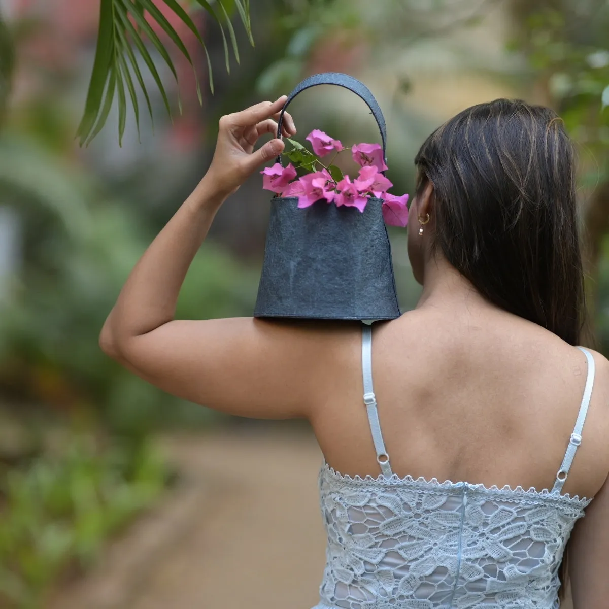 Bucket Bag For Women | Indigo Coconut Leather | Easy Maintenance | Sturdy