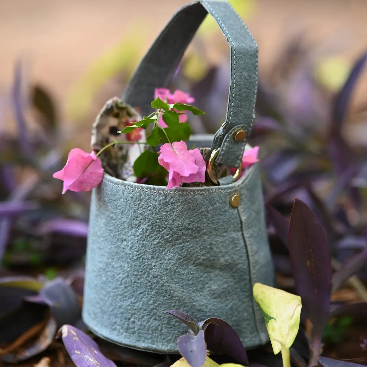 Bucket Bag For Women | Indigo Coconut Leather | Easy Maintenance | Sturdy
