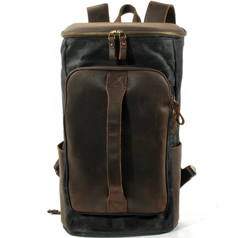 Canvas Backpack Vintage Travel Laptop Bags Convertible Shoulder Rucksack