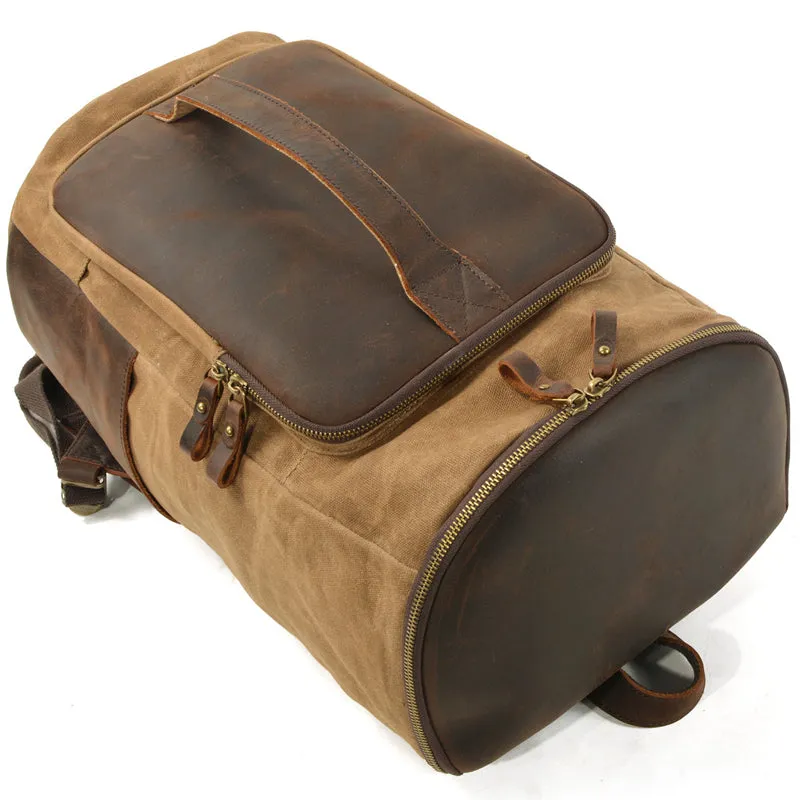 Canvas Backpack Vintage Travel Laptop Bags Convertible Shoulder Rucksack