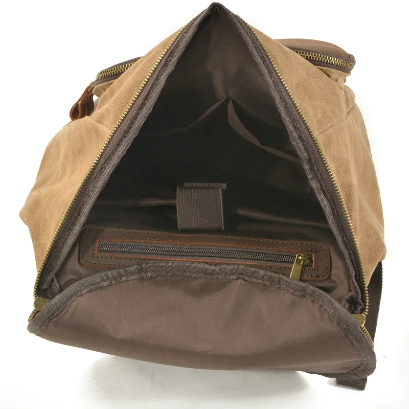 Canvas Backpack Vintage Travel Laptop Bags Convertible Shoulder Rucksack