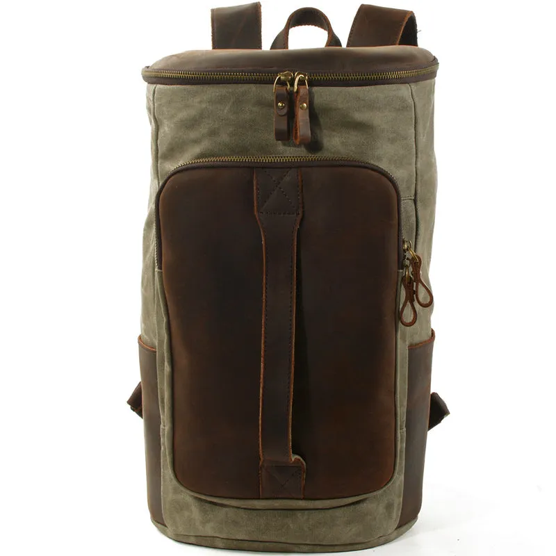 Canvas Backpack Vintage Travel Laptop Bags Convertible Shoulder Rucksack