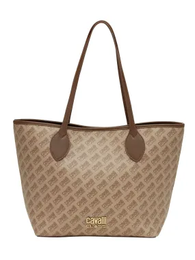 Cavalli Class RAVENNA Khaki Everyday Soft Large Shopper Tote Bag