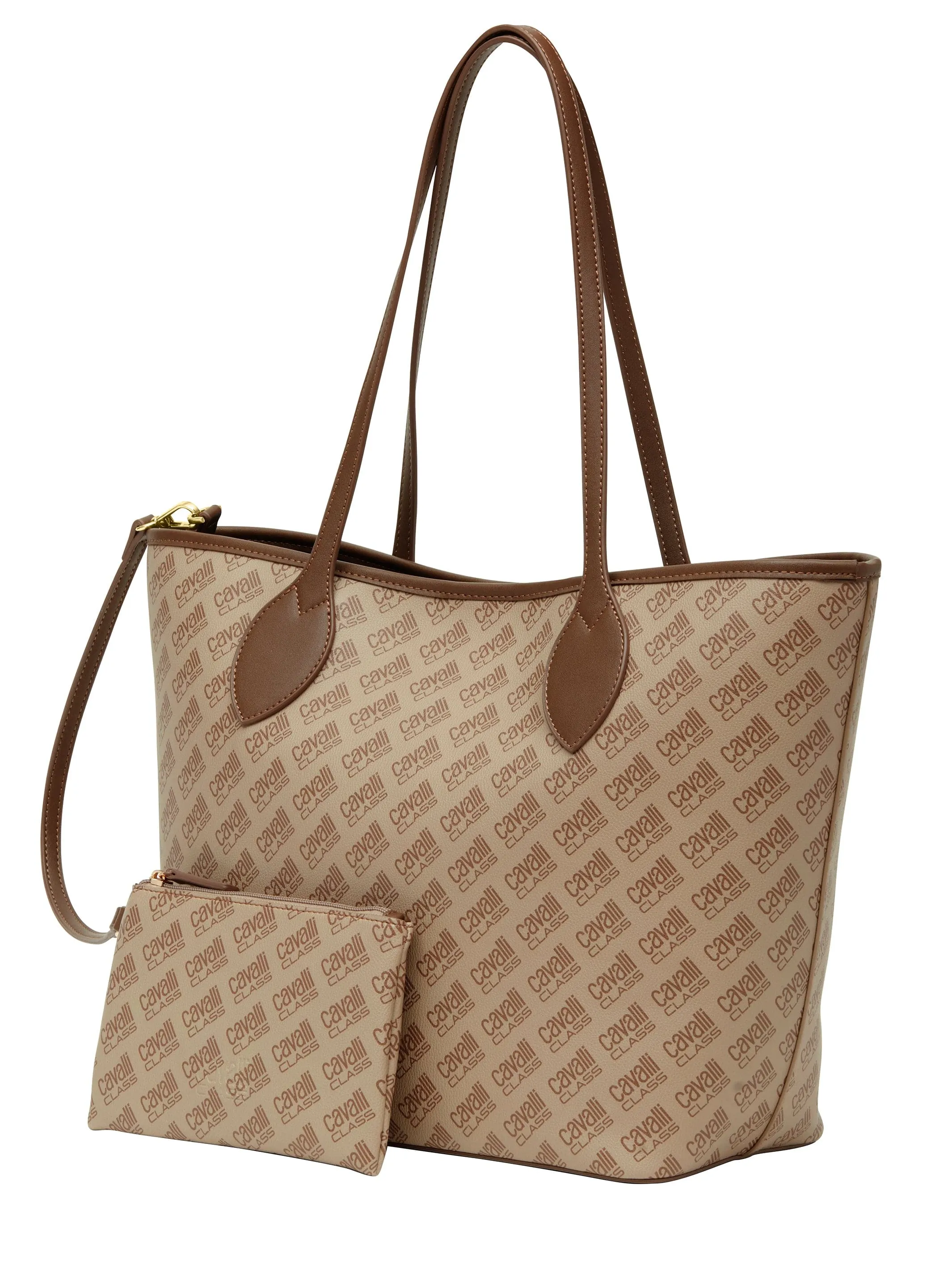 Cavalli Class RAVENNA Khaki Everyday Soft Large Shopper Tote Bag