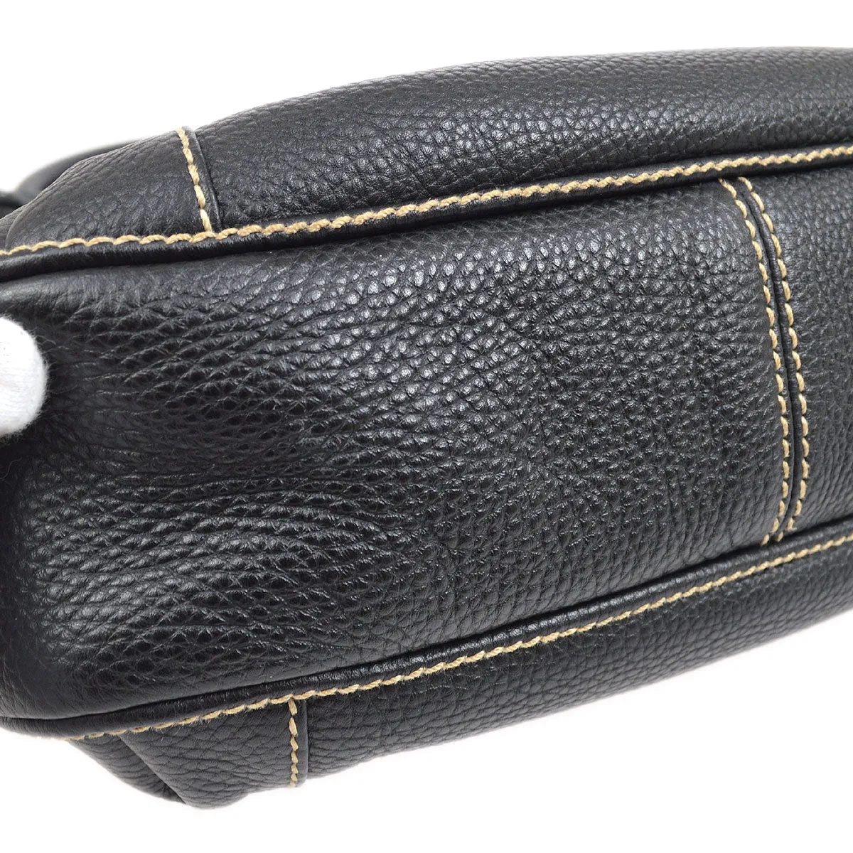 CHANEL 2003-2004 Black Caviar Embossed Logo Hobo Bag