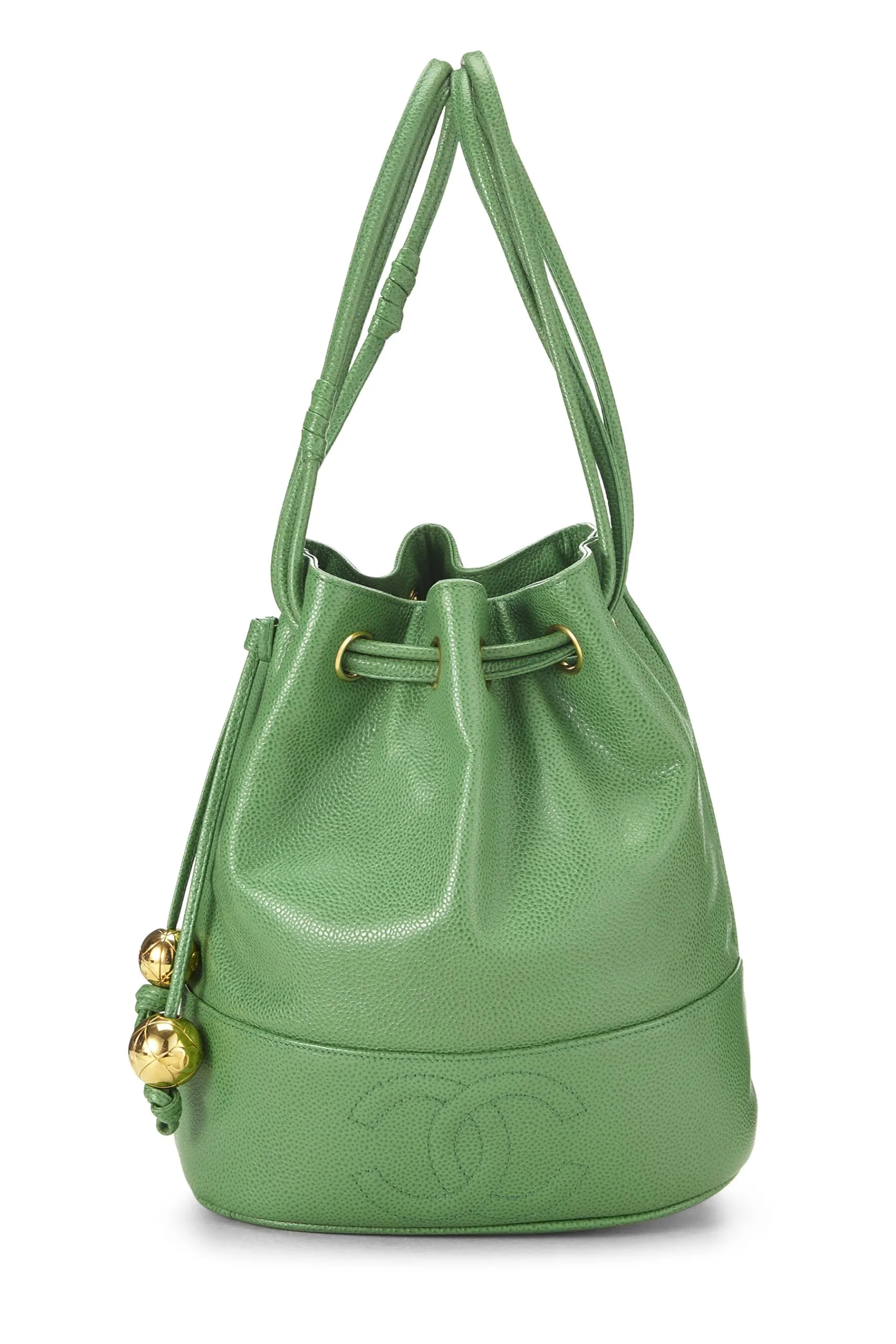 Chanel,  Green Caviar 3 'CC' Bucket Bag, Green