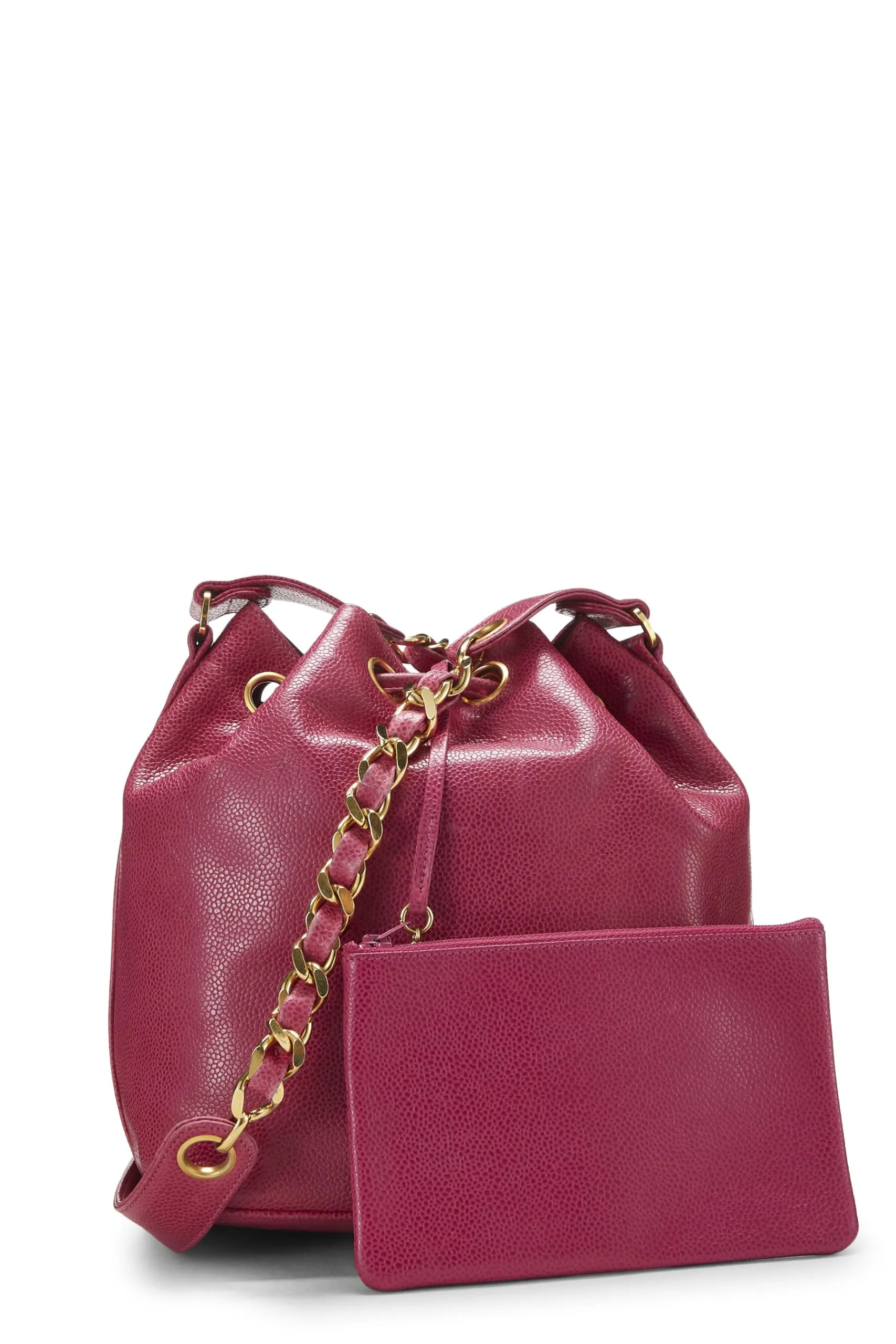 Chanel,  Pink Caviar 'CC' Bucket Bag Small, Pink