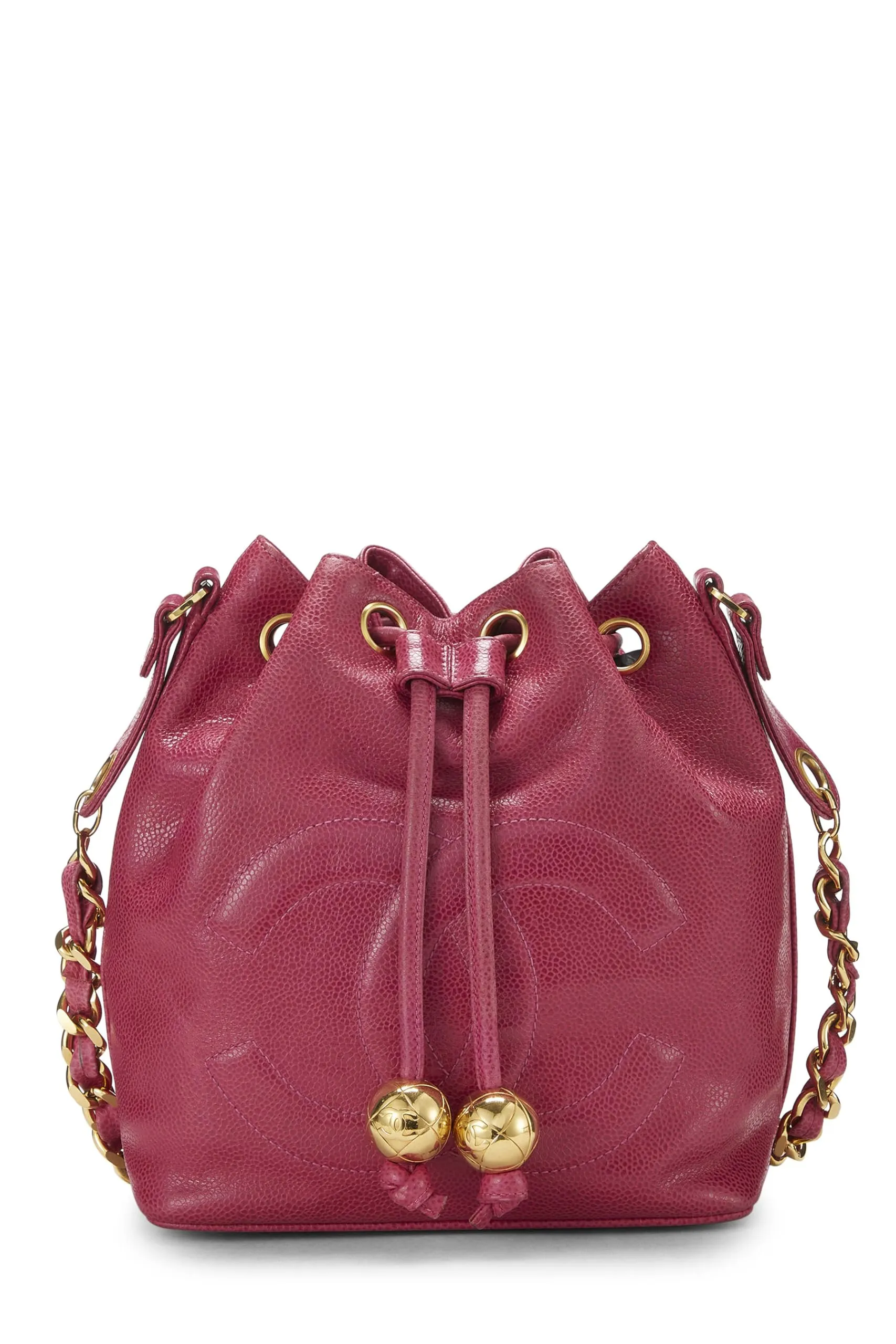 Chanel,  Pink Caviar 'CC' Bucket Bag Small, Pink