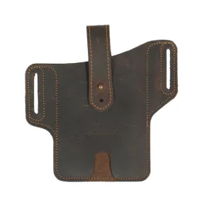 EASYONLY ZPYB018 Leather Outdoor Sports Phone Pocket With Cover(Coffee)