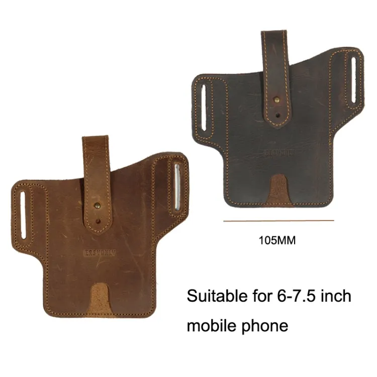 EASYONLY ZPYB018 Leather Outdoor Sports Phone Pocket With Cover(Coffee)