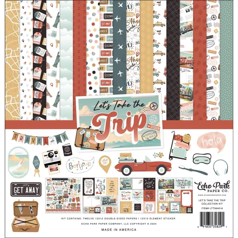 Echo Park Collection Kit 12"X12" Let's Take The Trip