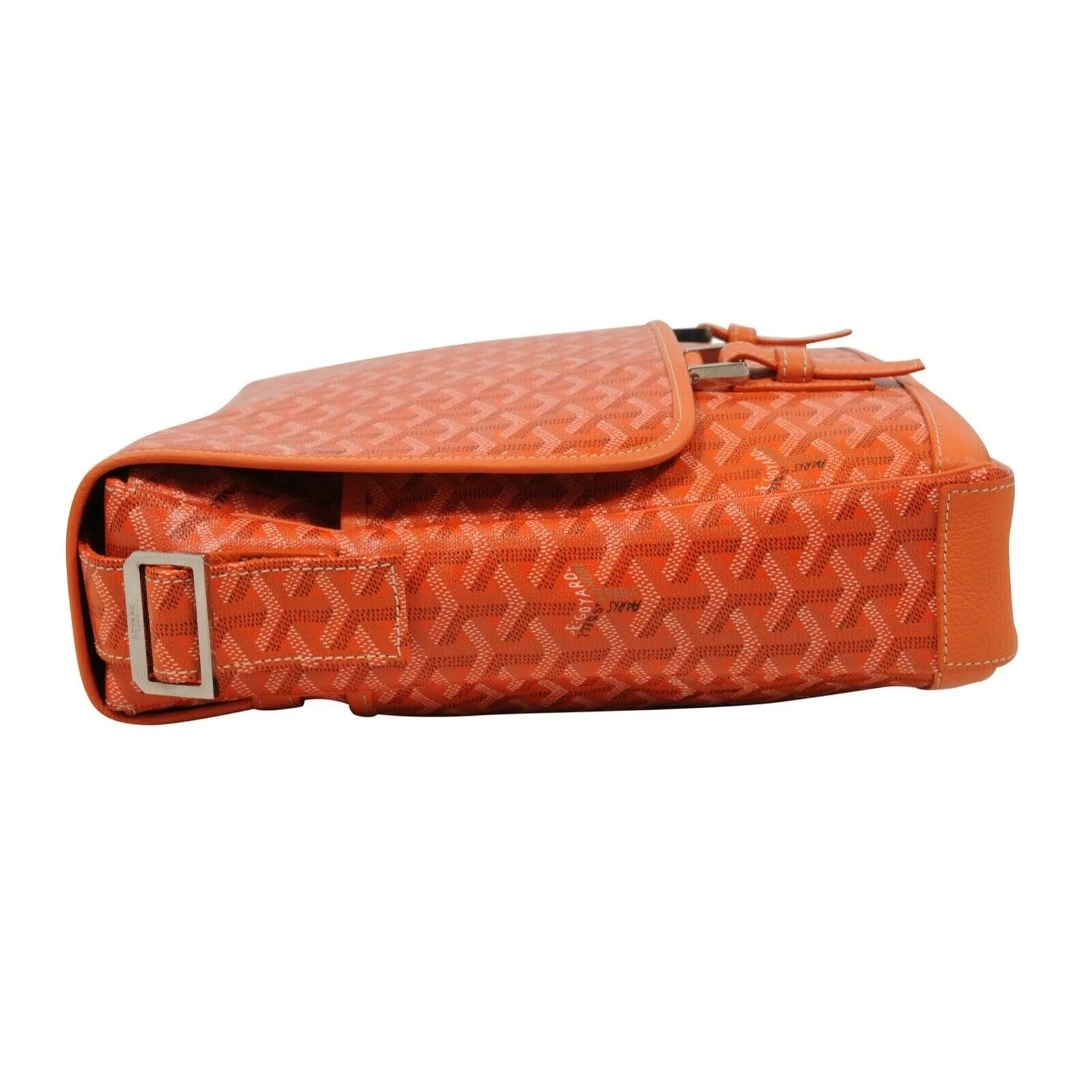 Grand Bleu GM Messenger Bag Orange Leather Laptop Travel Crossbody