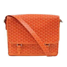 Grand Bleu GM Messenger Bag Orange Leather Laptop Travel Crossbody