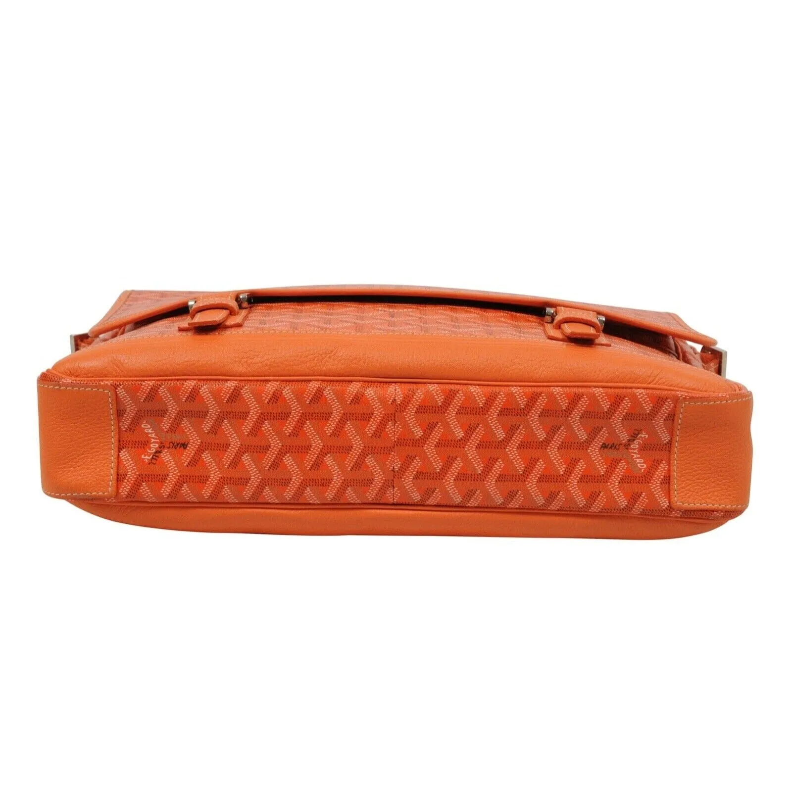 Grand Bleu GM Messenger Bag Orange Leather Laptop Travel Crossbody