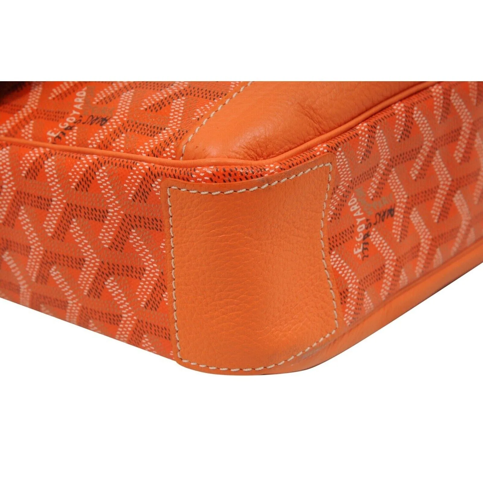 Grand Bleu GM Messenger Bag Orange Leather Laptop Travel Crossbody