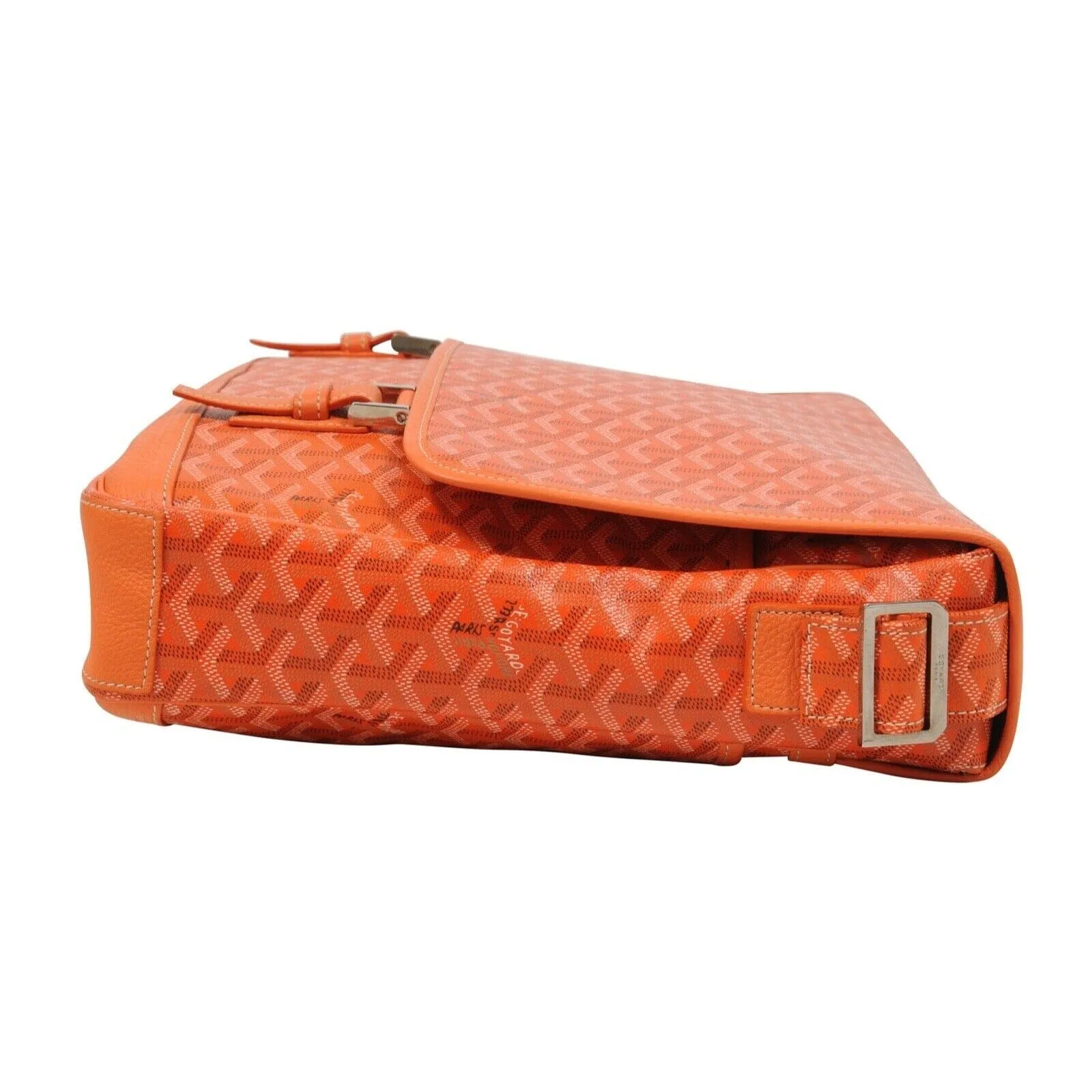 Grand Bleu GM Messenger Bag Orange Leather Laptop Travel Crossbody
