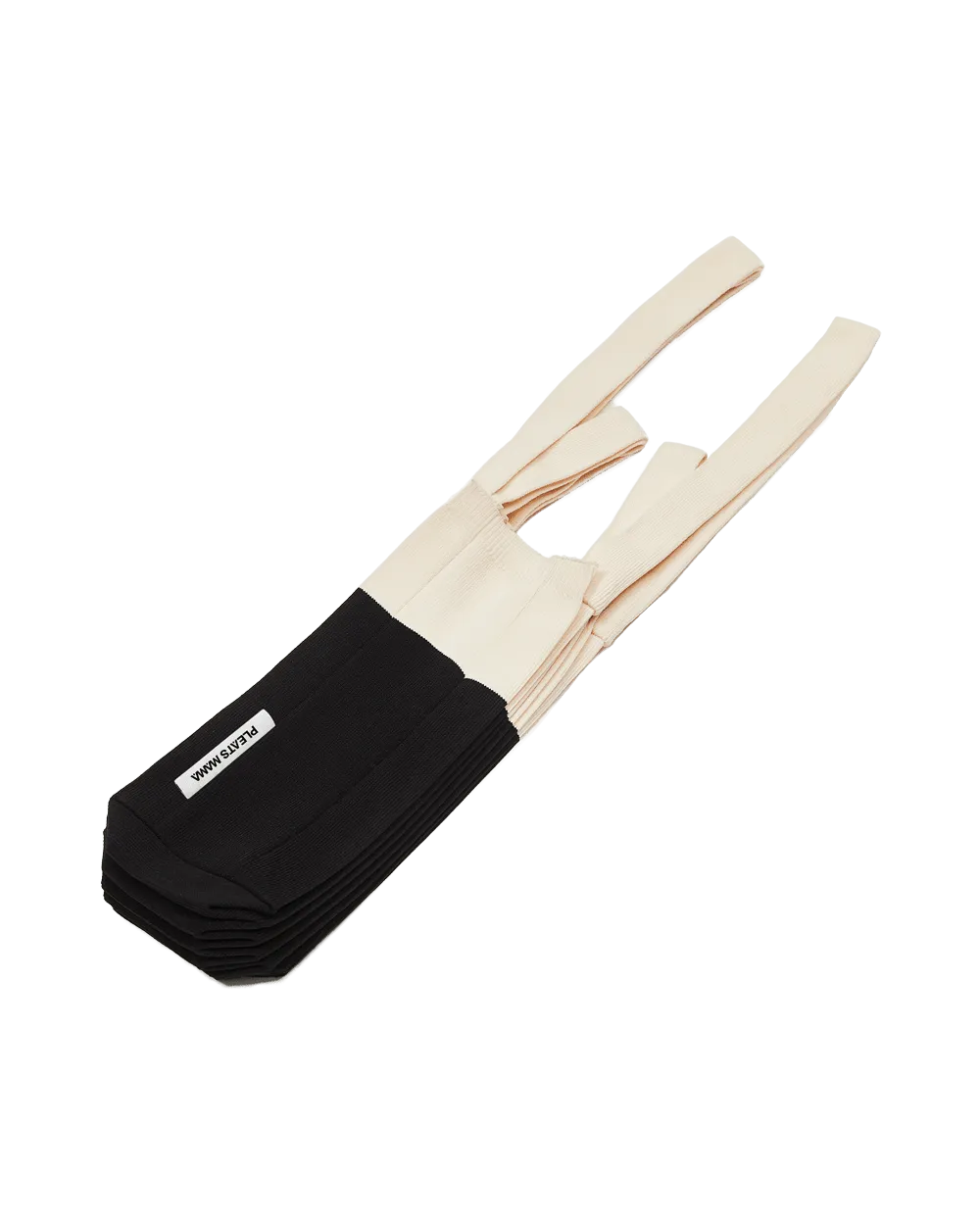 Knit Pleated 2-Way Shopper Bag made from Recycled Ocean Plastic - Black/Cream