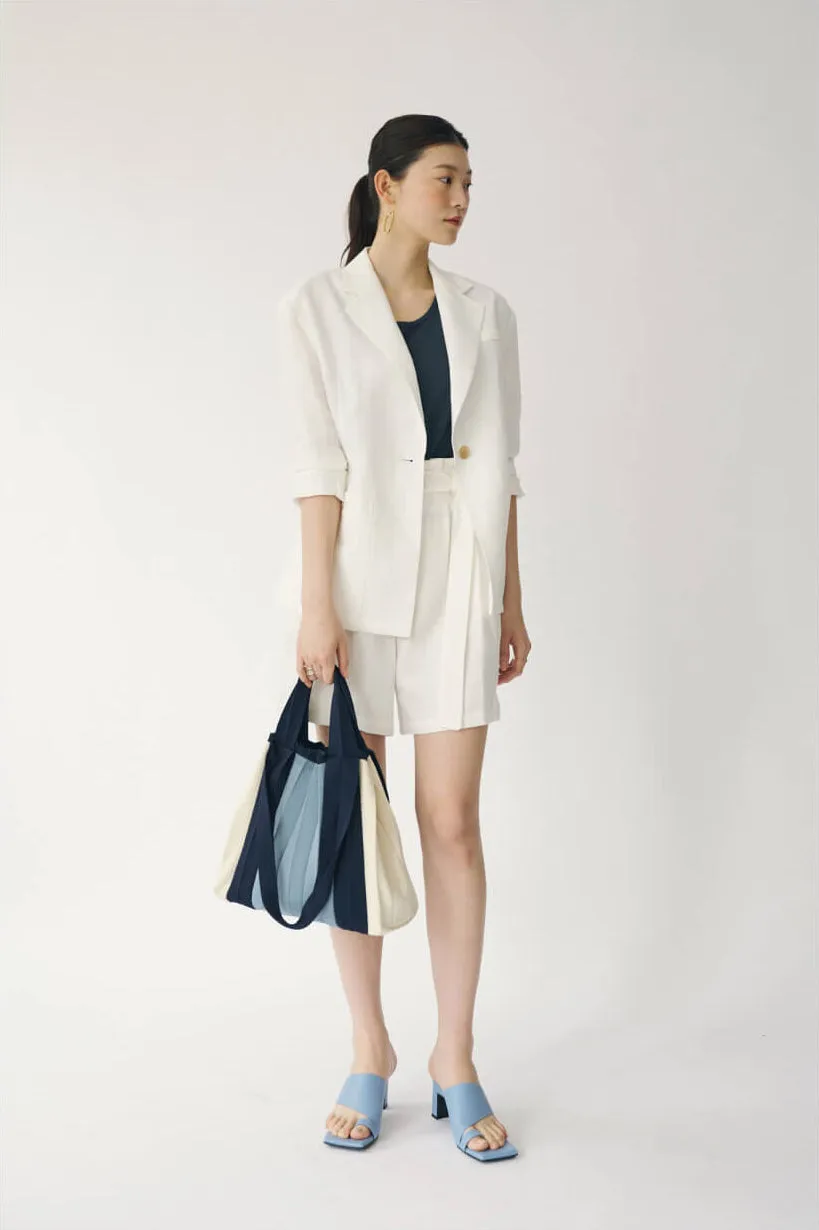Knit Pleated 2-Way Shopper Bag made from Recycled Ocean Plastic - Gimnyeong Blue