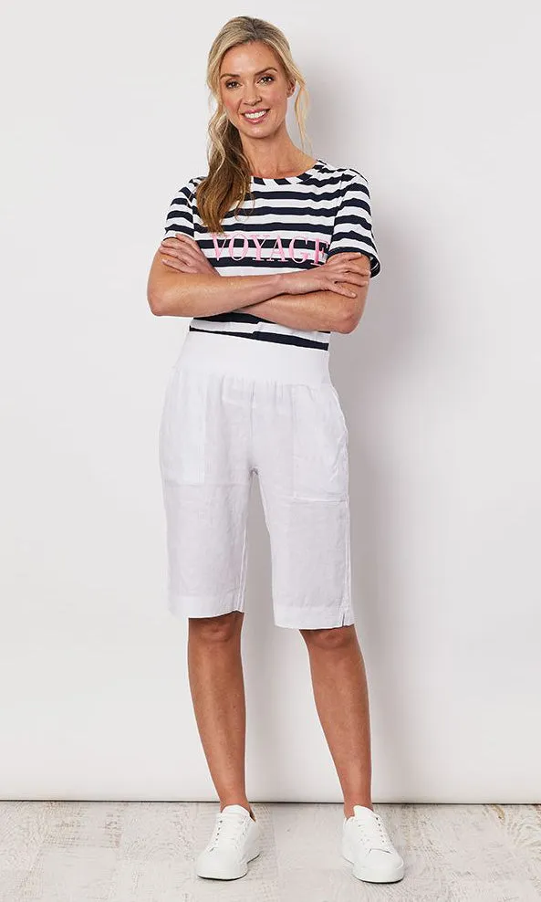 Linen Short Jersey Waist White