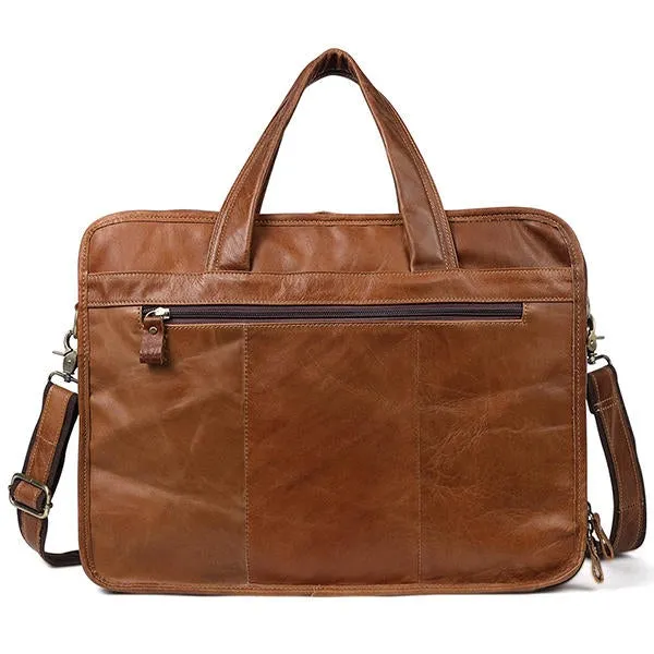 Men Genuine Leather Business Large Capacity 13.3 Inch Laptop Bag Handbag Briefcase