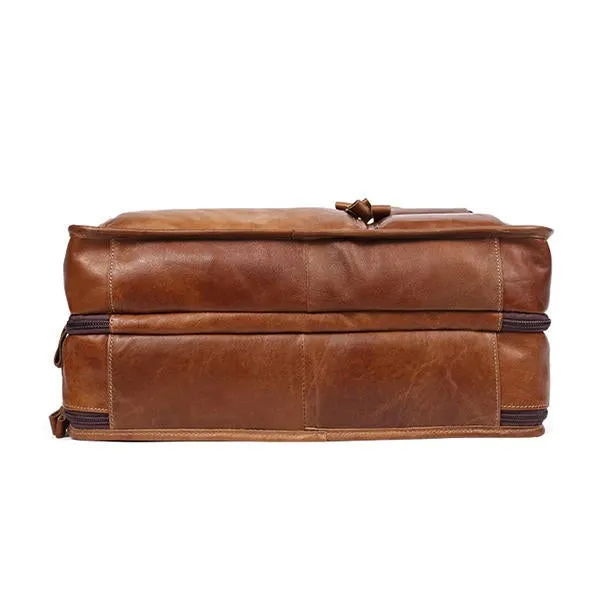 Men Genuine Leather Business Large Capacity 13.3 Inch Laptop Bag Handbag Briefcase