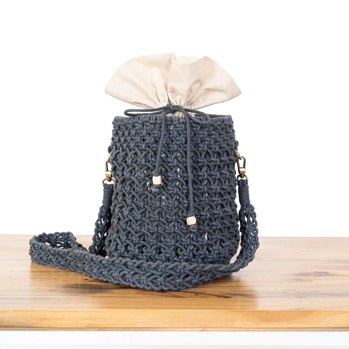On-The-Go Hand-Knotted Bucket Bag | Artistic | Hand-Crafted | Macramé