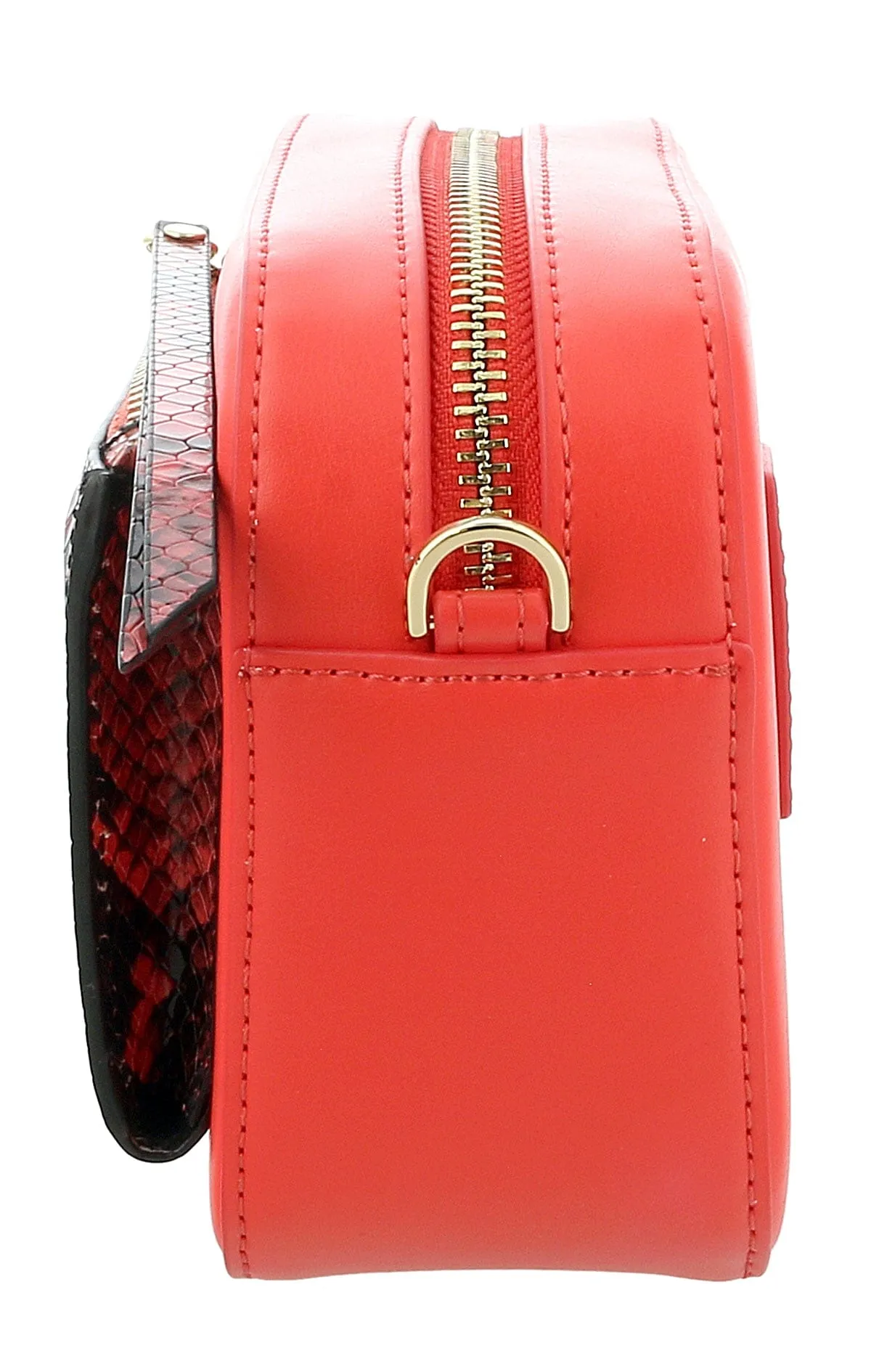 Roberto Cavalli Class Coral Snakeskin Textured Susan Small Belt Bag / Shoulder Bag
