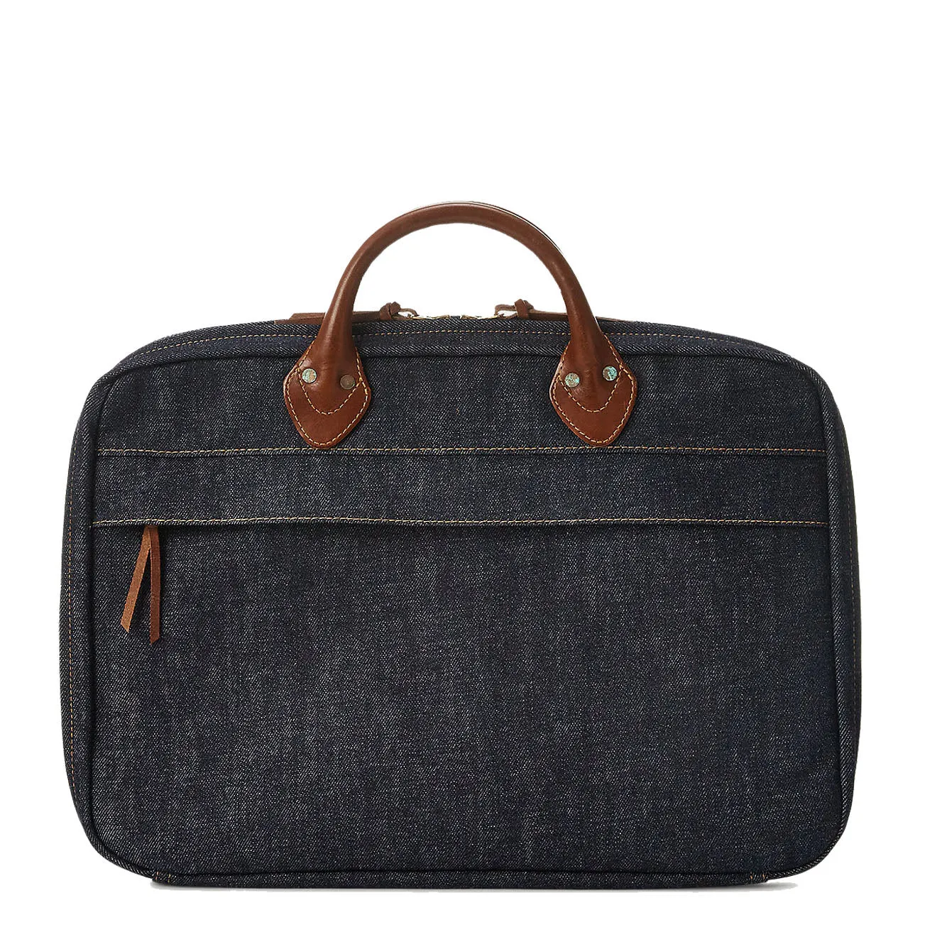 RRL by Ralph Lauren Leather-Trim Denim Briefcase Indigo