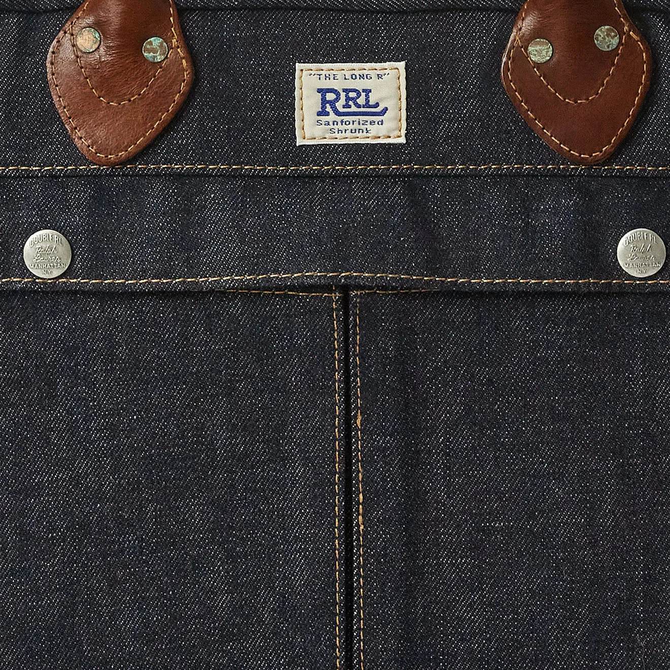 RRL by Ralph Lauren Leather-Trim Denim Briefcase Indigo