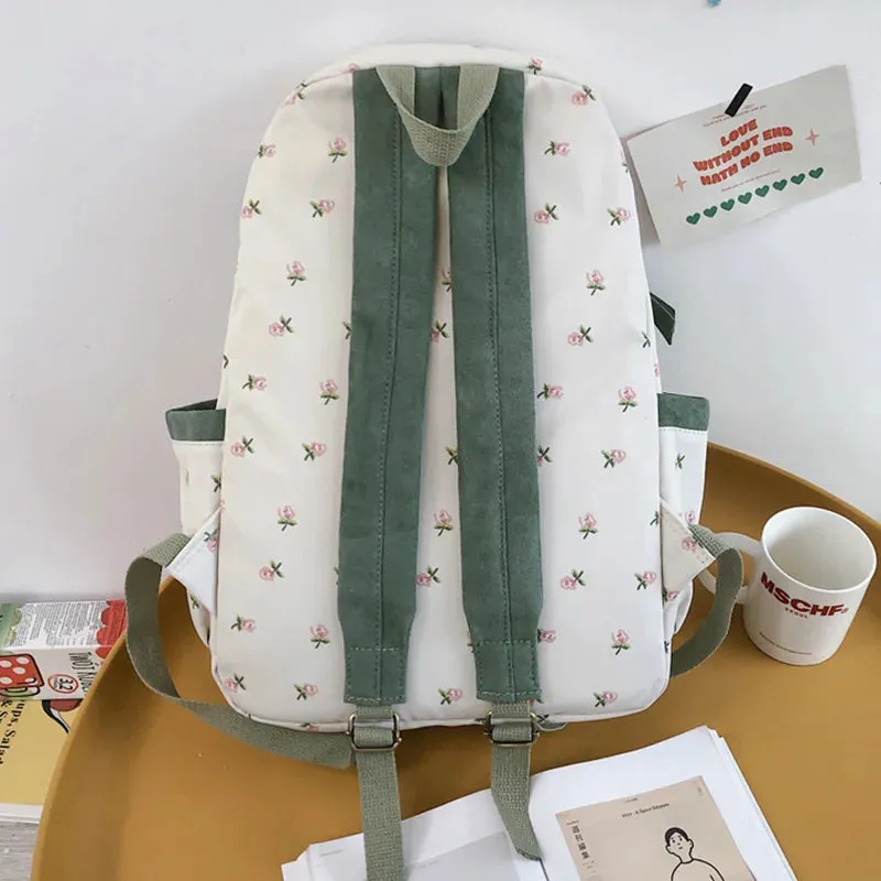 UAKISS  -  Fashion Lady Kawaii Pattern Nylon Bag Trendy Female Laptop Cute Flannel Backpack Travel Women Student Backpack Girl College Bags