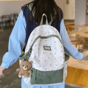 UAKISS  -  Fashion Lady Kawaii Pattern Nylon Bag Trendy Female Laptop Cute Flannel Backpack Travel Women Student Backpack Girl College Bags