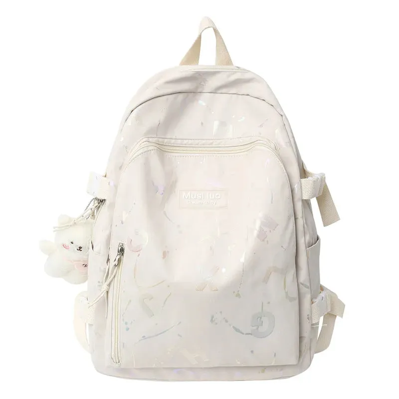 UAKISS  -  Girl Color Travel School Bag Women Nylon Student Backpack Trendy Ladies Leisure Book Bags Female Laptop College Backpack Fashion