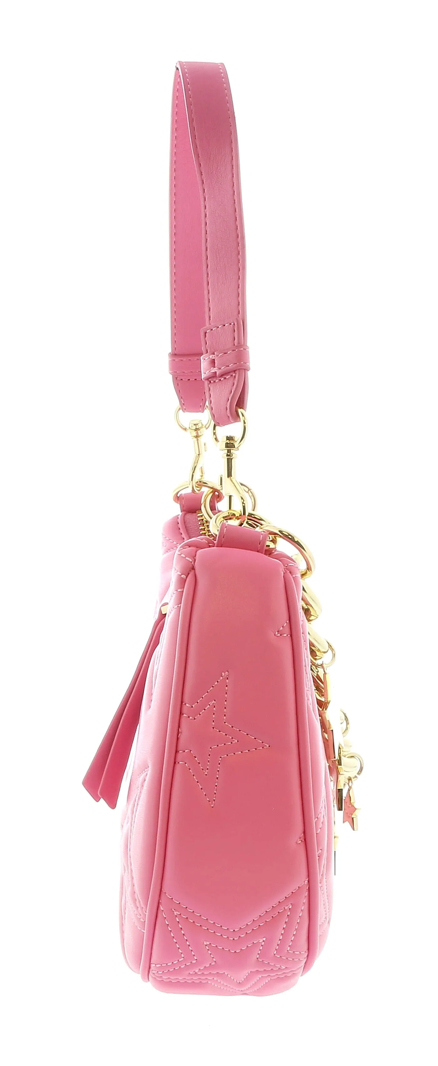 Versace Jeans Couture Rose Half Moon Star Quilted Charm Embellished Hobo Bag