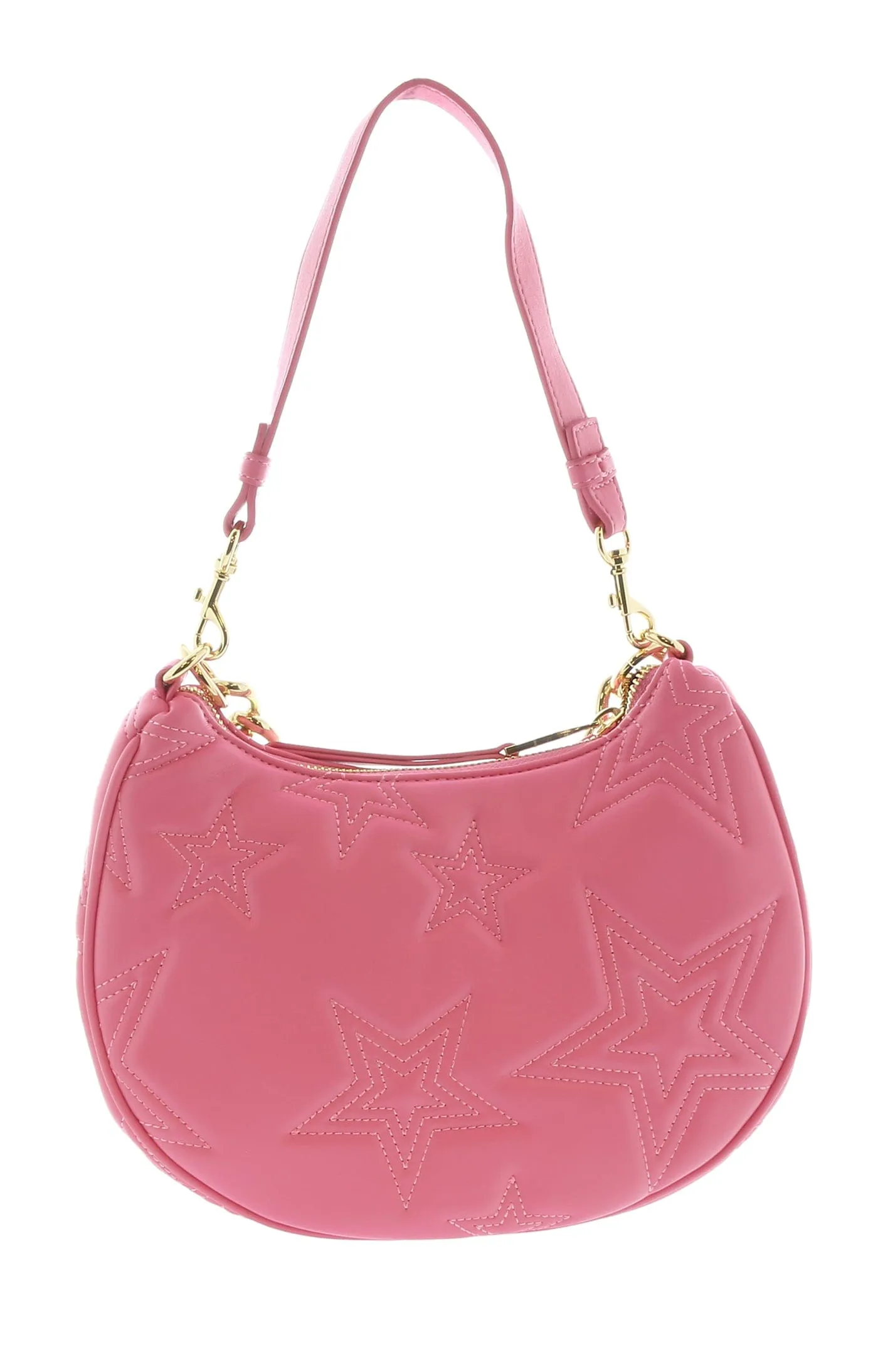 Versace Jeans Couture Rose Half Moon Star Quilted Charm Embellished Hobo Bag