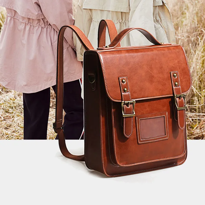 Womens Vegan Leather Backpack Purse Crossbody Laptop Messenger Bag Book Bags for Women