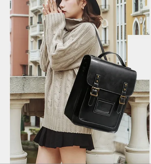 Womens Vegan Leather Backpack Purse Crossbody Laptop Messenger Bag Book Bags for Women